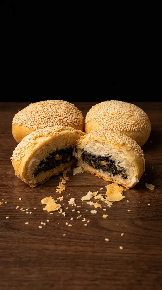 Black Sesame Walnut & Brown Sugar Walnut Pancakes